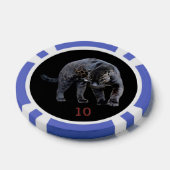 Jaguar Diablo zwart blauw 10 gestreepte poker chip (Enkel)