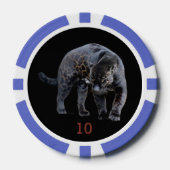 Jaguar Diablo zwart blauw 10 gestreepte poker chip (Voorkant)