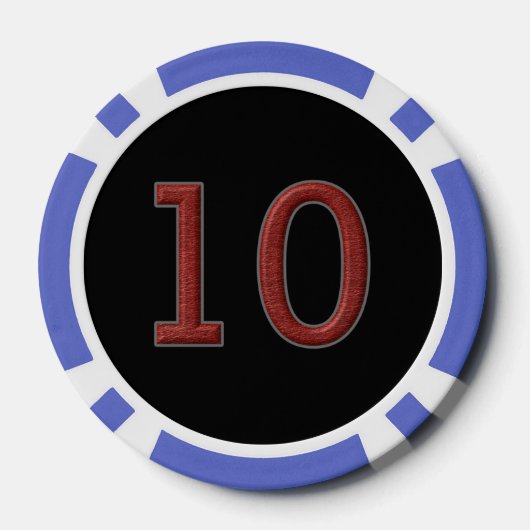 Jaguar Diablo zwart blauw 10 gestreepte poker chip (Achterkant)