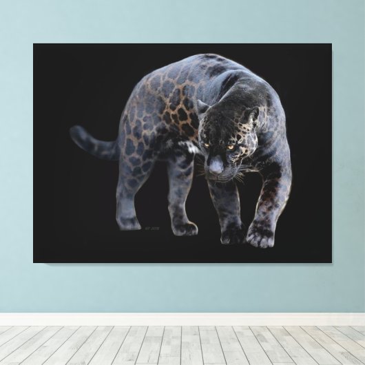 Jaguar Diablo zwart canvas print (Insitu (Houten vloer))