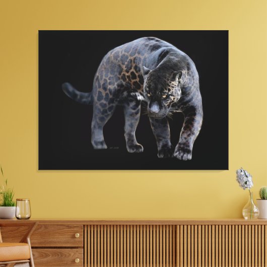 Jaguar Diablo zwart canvasprint Canvas Afdruk (Insitu (Woonkamer))