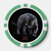 Jaguar Diablo zwart groen 25 gestreepte pokerchip (Voorkant)