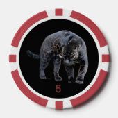 Jaguar Diablo zwart rood 5 gestreepte poker chip (Voorkant)