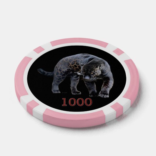 Jaguar Diablo zwart roze 1000 gestreepte pokerchip (Enkel)
