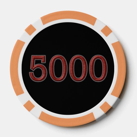 Jaguar Diablo zwart sinaasappel 5000 gestreepte po Poker Chips (Achterkant)