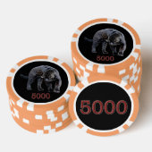 Jaguar Diablo zwart sinaasappel 5000 gestreepte po Poker Chips (Opstapeling)