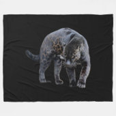 Jaguar Diablo zwarte fleece deken (Voorkant (Horizontaal))