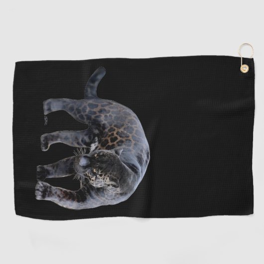 Jaguar Diablo zwarte golfhanddoek (Horizontaal)