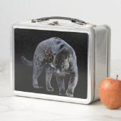 Jaguar Diablo zwarte roestvrije lunchbox (In situ)