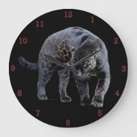 Jaguar Diablo zwarte wandklok