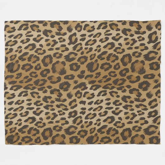 Jaguar dierpatroon fleece deken (Voorkant (Horizontaal))