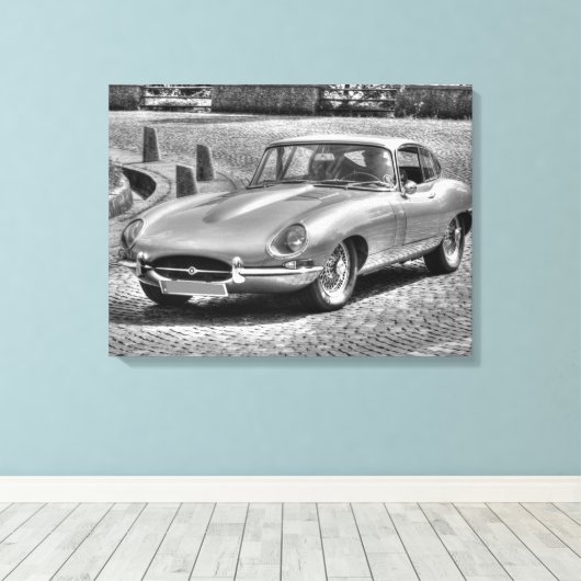Jaguar E-Type Canvas Afdruk (Insitu (Houten vloer))