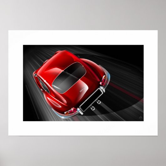 Jaguar E-Type coupe Red Poster (Voorkant)