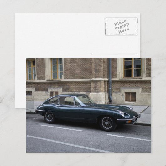 Jaguar E-Type harde top Briefkaart (Voorkant / Achterkant)