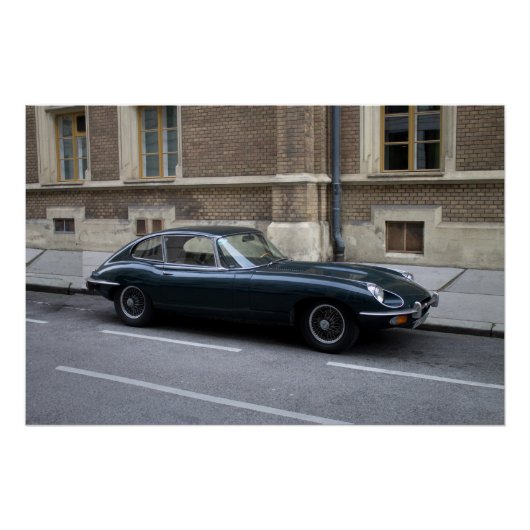 Jaguar E-Type harde top Poster (Voorkant)