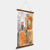 Jaguar Earth Tones Modern Abstracte Pop Art Hangend Wandkleed (Gebogen)
