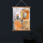Jaguar Earth Tones Modern Abstracte Pop Art Hangend Wandkleed<br><div class="desc">Moderne abstracte wand met jaguar-dieren en organische vormen in de portretstijl van de pop. Koel het ontwerp van gemengde media in aardtonen van gouden zandbeige die oranje en groen verbrand zijn.</div>