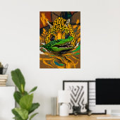 Jaguar en Alligator gevechtskunst Poster (Thuiskantoor)