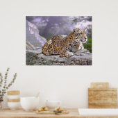 Jaguar en Mayan Temple Poster (Keuken)