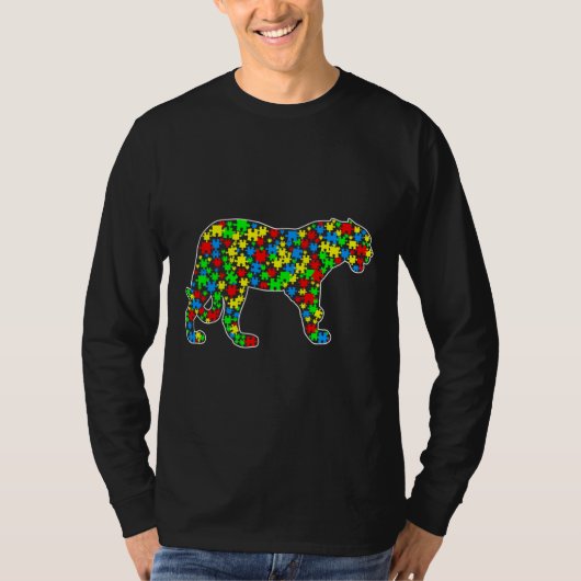 Jaguar Funny Puzzle Animals Autisme T-shirt (Voorkant)