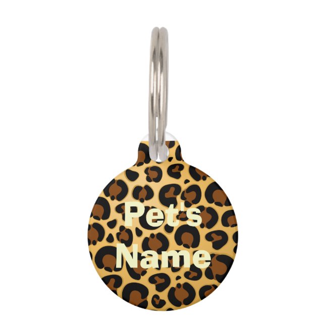 Jaguar Fur Pattern Round_Pet_Labels Huisdierpenning (Voorkant)