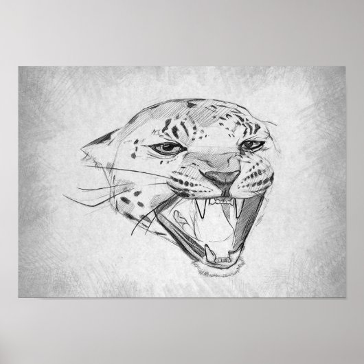Jaguar - Grafisch Tekenen Poster (Voorkant)
