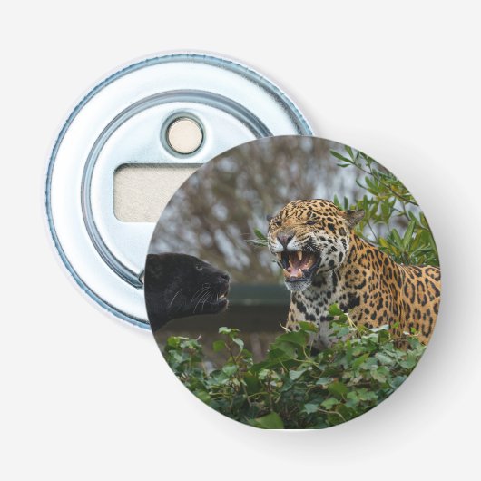 Jaguar Groom Onderzetter voor blikjes koeler Button Flesopener (Voorkant)