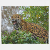Jaguar Growl Fleece Deken (Voorkant (Horizontaal))
