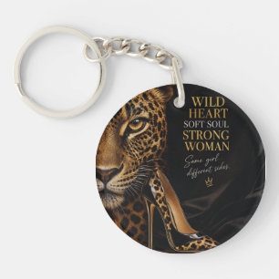 Jaguar & Hoge Hak Luxe Vrouw Design Sleutelhanger