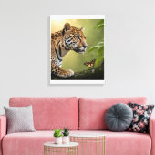 Jaguar in de Amazone mist Canvas Afdruk (Insitu (Woonkamer))