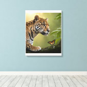 Jaguar in de Amazone mist Canvas Afdruk (Insitu (Houten vloer))