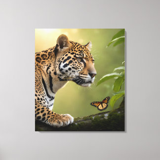 Jaguar in de Amazone mist Canvas Afdruk