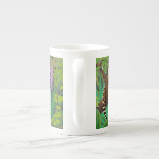 Jaguar in de Midden-Amerikaanse Oerwoud Bone China Porselein Kop (Achterkant)