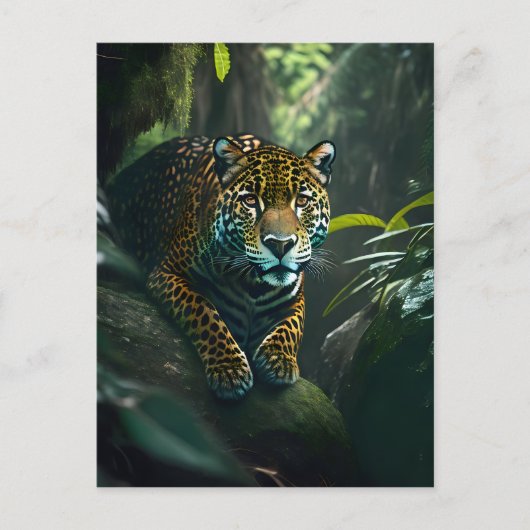 Jaguar in het Oerwoud Briefkaart (Voorkant)