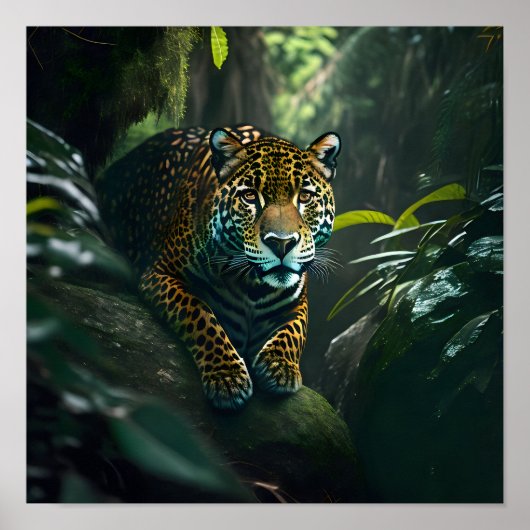 Jaguar in het Oerwoud Poster (Voorkant)