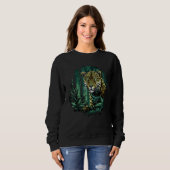 Jaguar In Jungle Big Cat Lover Print Graphic Art D Trui (Voorkant volledig)