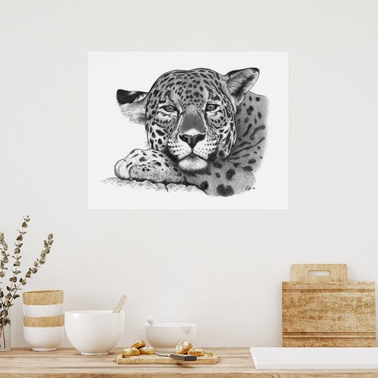 Jaguar in Potcil Poster (Keuken)