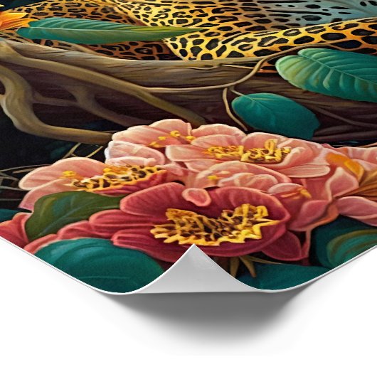 Jaguar in regenwoud poster (Hoek)