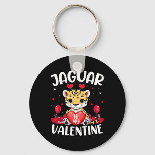Jaguar is mijn Valentijn-liefhebber Heart Jaguar V Sleutelhanger
