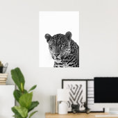 Jaguar Jungle Modern Portret zwart wit Poster (Thuiskantoor)