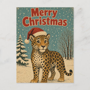 Jaguar Kale Bos Dier Kerstmis Briefkaart