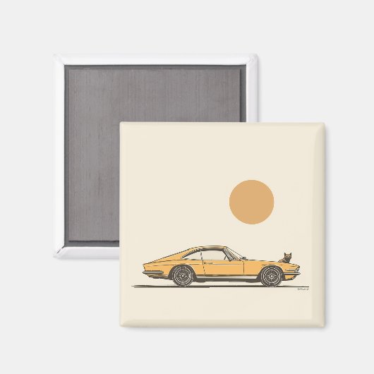 Jaguar klassieke auto magneet (Voorkant / Achterkant)