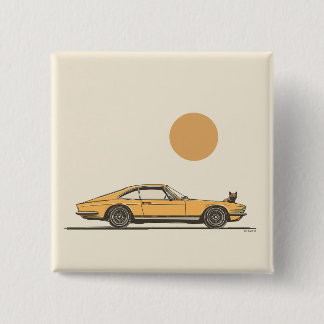 Jaguar klassieke auto vierkante button 5,1 cm