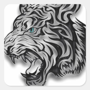Jaguar Leopard Print Panther Patroon Vierkante Sticker
