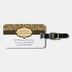 Jaguar Leopard Ribbon Bagagelabel