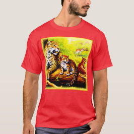 Jaguar Mam en Cubs die zich in Oerwoud verschuilen T-shirt