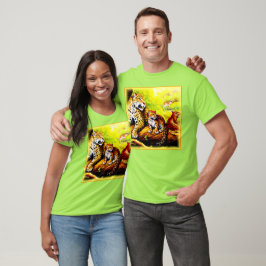 Jaguar Mam en Cubs die zich in Oerwoud verschuilen T-shirt