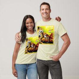 Jaguar Mam en Cubs die zich in Oerwoud verschuilen T-shirt