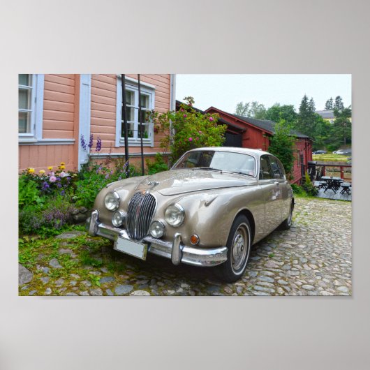 Jaguar Mark 2 in Porvoo, Finland Poster (Voorkant)