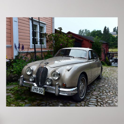Jaguar Mark 2 in Porvoo, Finland Poster (Voorkant)